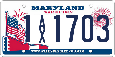 MD license plate 1AX1703