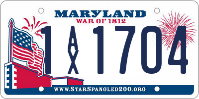 MD license plate 1AX1704