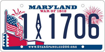 MD license plate 1AX1706