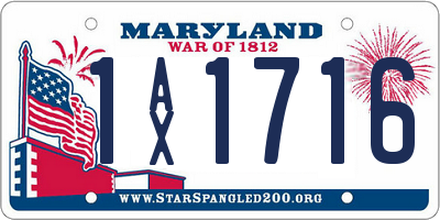 MD license plate 1AX1716