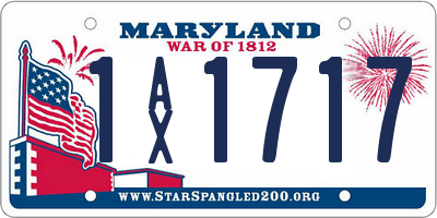 MD license plate 1AX1717