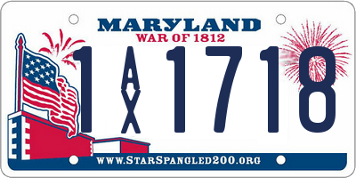 MD license plate 1AX1718