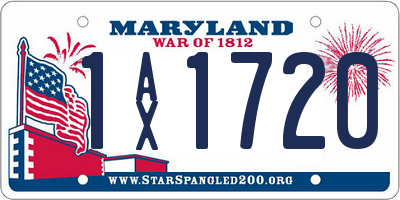 MD license plate 1AX1720