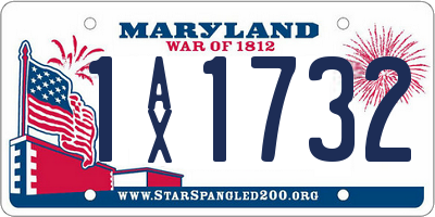 MD license plate 1AX1732
