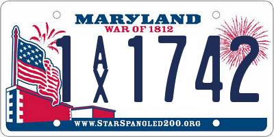 MD license plate 1AX1742