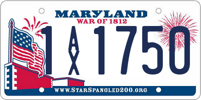 MD license plate 1AX1750