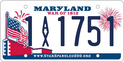 MD license plate 1AX1751