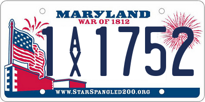 MD license plate 1AX1752