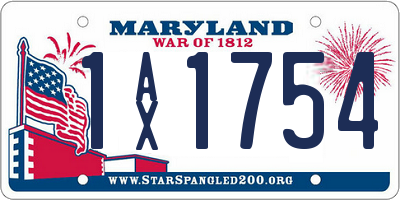 MD license plate 1AX1754