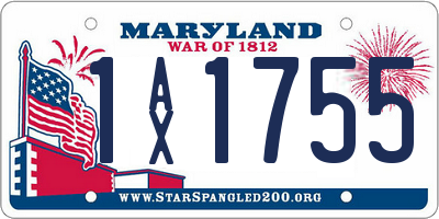MD license plate 1AX1755
