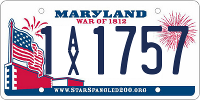 MD license plate 1AX1757