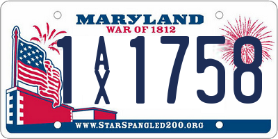 MD license plate 1AX1758