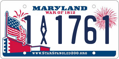 MD license plate 1AX1761