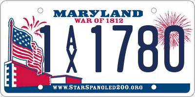 MD license plate 1AX1780