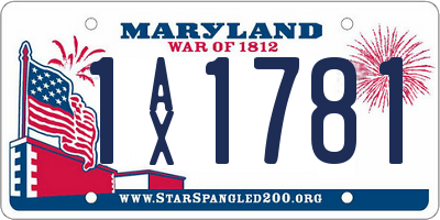 MD license plate 1AX1781