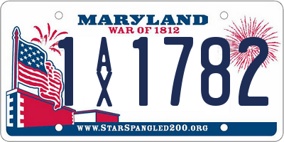 MD license plate 1AX1782