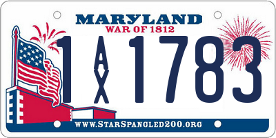 MD license plate 1AX1783