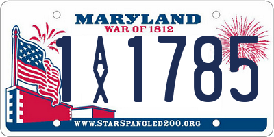 MD license plate 1AX1785