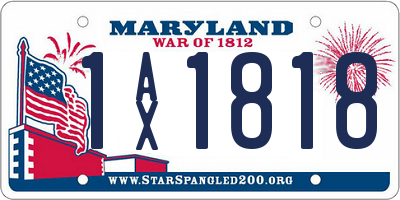 MD license plate 1AX1818
