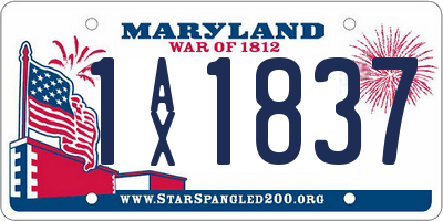 MD license plate 1AX1837