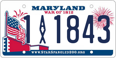 MD license plate 1AX1843