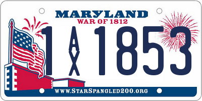 MD license plate 1AX1853