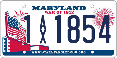 MD license plate 1AX1854