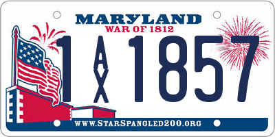 MD license plate 1AX1857