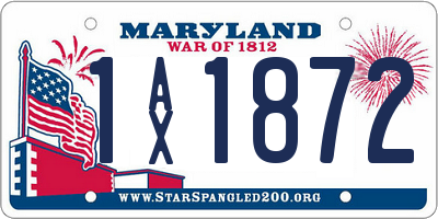 MD license plate 1AX1872