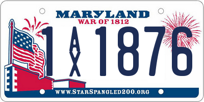 MD license plate 1AX1876