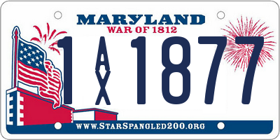MD license plate 1AX1877