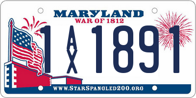 MD license plate 1AX1891