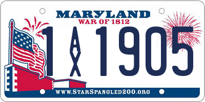 MD license plate 1AX1905