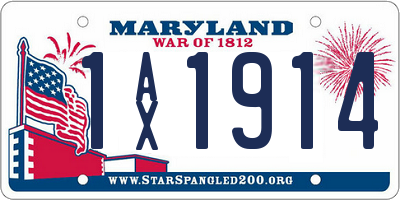 MD license plate 1AX1914
