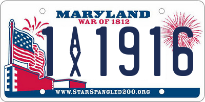 MD license plate 1AX1916