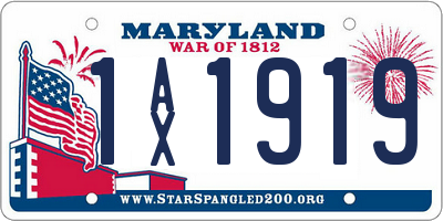 MD license plate 1AX1919