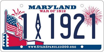 MD license plate 1AX1921