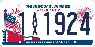 MD license plate 1AX1924