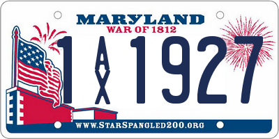MD license plate 1AX1927