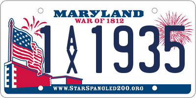 MD license plate 1AX1935