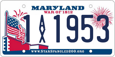 MD license plate 1AX1953