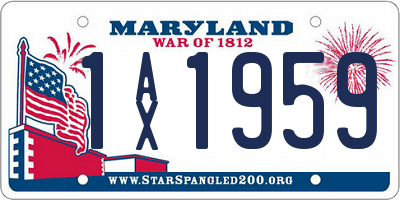 MD license plate 1AX1959