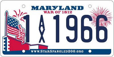 MD license plate 1AX1966