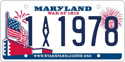 MD license plate 1AX1978