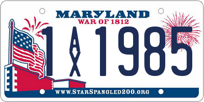 MD license plate 1AX1985