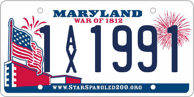 MD license plate 1AX1991