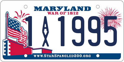 MD license plate 1AX1995
