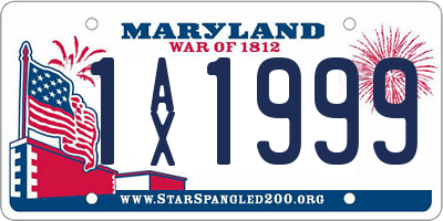 MD license plate 1AX1999
