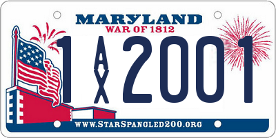 MD license plate 1AX2001