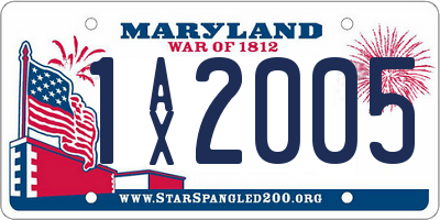 MD license plate 1AX2005